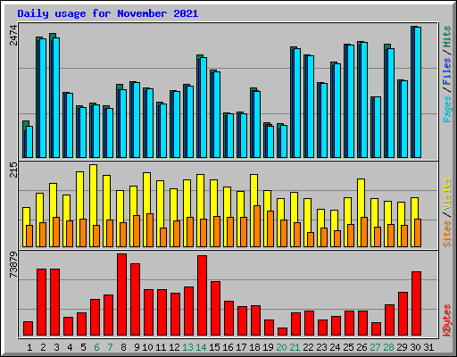 Daily usage for November 2021