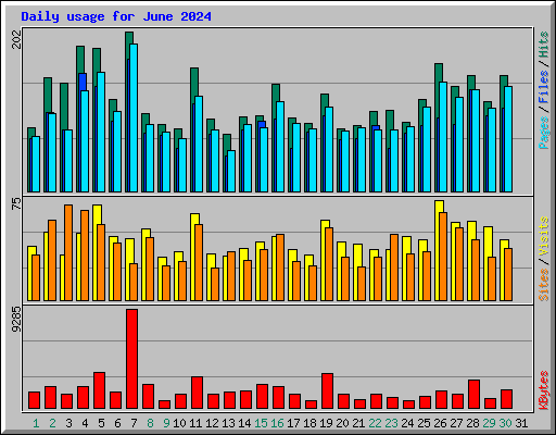 Daily usage for June 2024