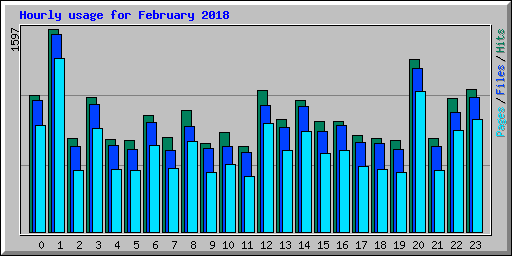 Hourly usage for February 2018