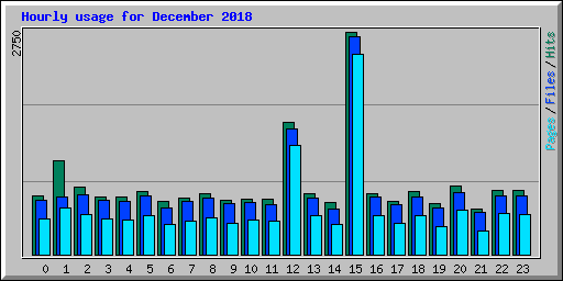 Hourly usage for December 2018