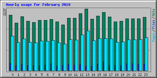 Hourly usage for February 2019