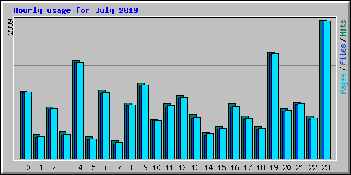 Hourly usage for July 2019