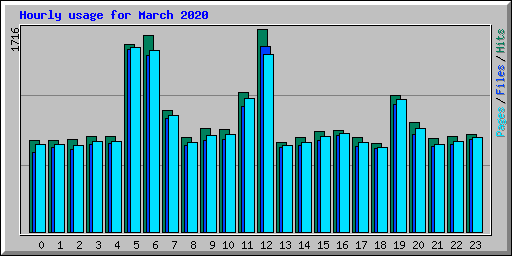 Hourly usage for March 2020