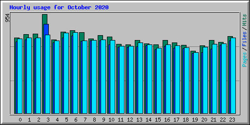 Hourly usage for October 2020