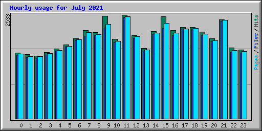 Hourly usage for July 2021