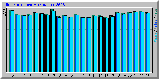 Hourly usage for March 2023