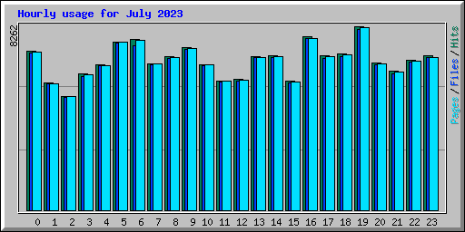 Hourly usage for July 2023