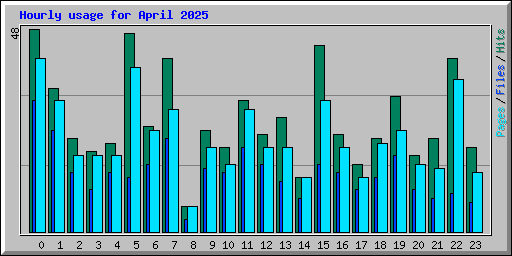 Hourly usage for April 2025